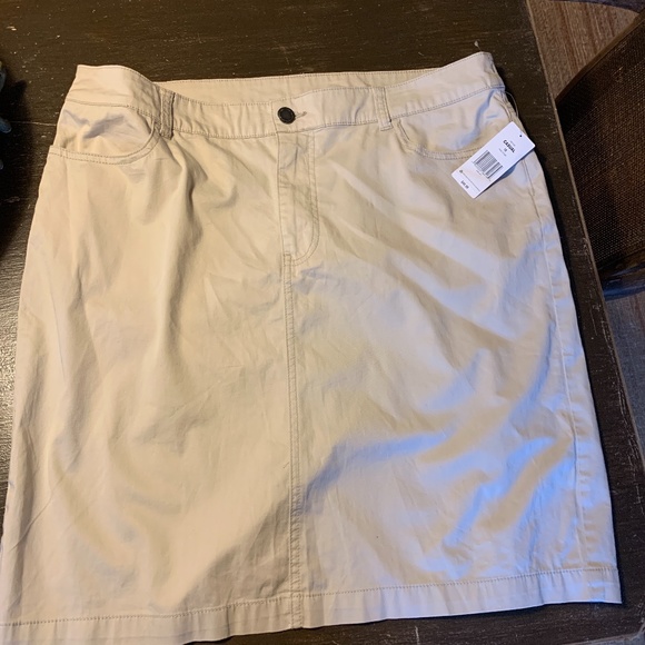 Kim Rogers plus size  casual beige cotton/spandex‎ skirt. NWT - Picture 1 of 6